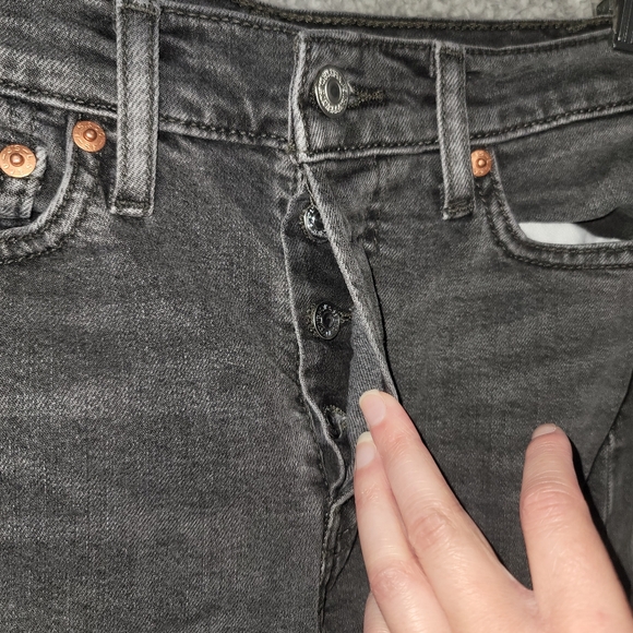 Levi's Jeans Womens 25 Black Wedgie Skinny High Waist Stretch American Denim - Picture 3 of 8